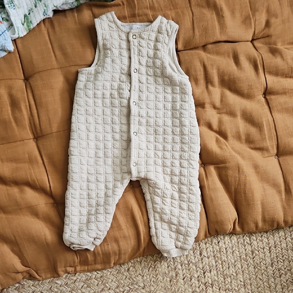 Zara Cream Quilted Baby Romper